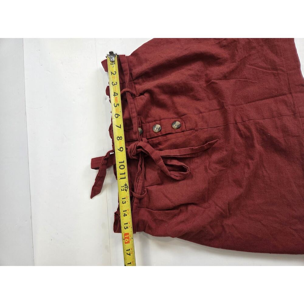 American Eagle Womens Brick Red A Line Linen Blend Lined Mini Skirt Size L - Picture 4 of 7